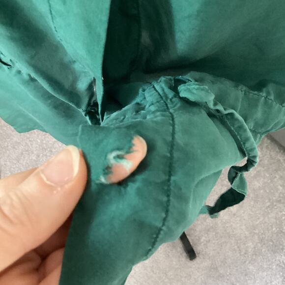 Vintage Quarters Tunic Top Silk Drawstring Drop Waist Button Front Oversized 90s - Picture 12 of 13